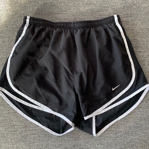 Black and white Nike tempo shorts